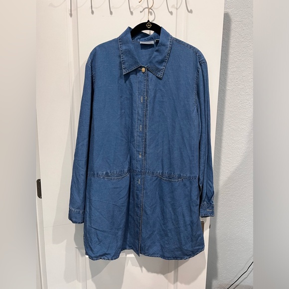 J Jill Tencel/linen long sleeve shirt SizeL - Picture 1 of 6